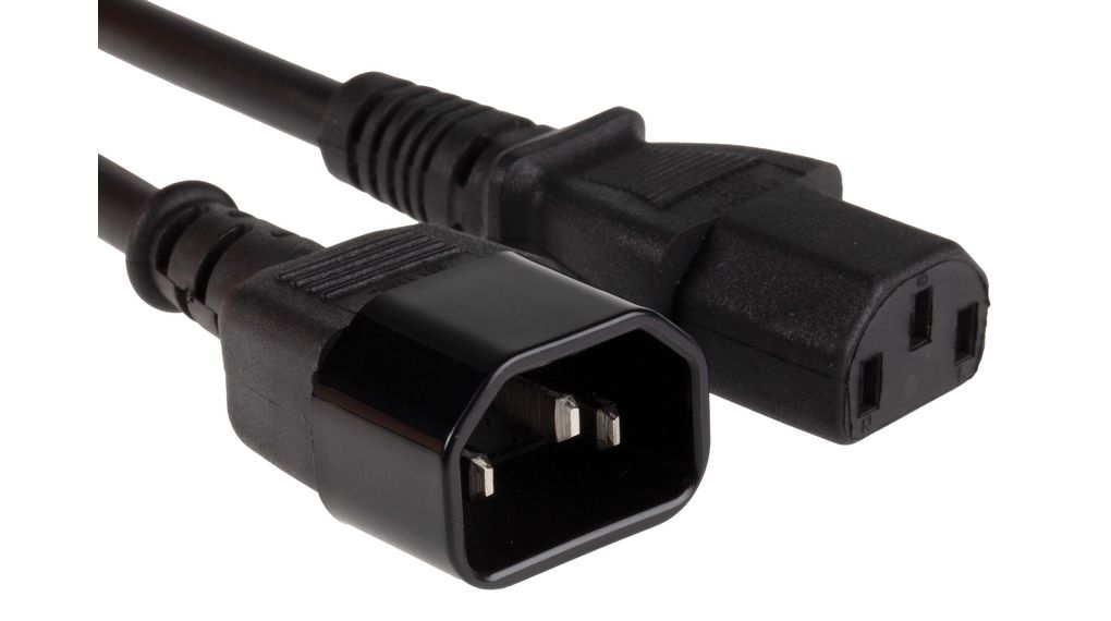 IEC-Gerätekabel IEC 60320 C13 - IEC 60320 C14 3m Schwarz